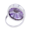 天然星星紫水晶凸圓純銀戒指尺寸 7 v2 