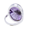 天然星星紫水晶凸圓純銀戒指尺寸 7.5 v3 