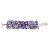 鐘乳石、刻面紫水晶和石英純銀袖扣手鍊