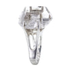 Dynastie-Ring mit doppeltem Herkimer-Diamant aus Sterlingsilber, Größe 7,5