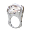Dynastie-Ring mit doppeltem Herkimer-Diamant aus Sterlingsilber, Größe 7,5