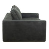 Trenton Modern Full Grain Leather Sofa in Antiqued Black Suede