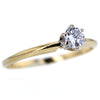 復古 14K 白金與黃金鑽石結婚戒指 8 號