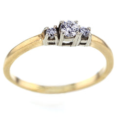 復古 14K 白金、黃金和白金鑽石簇結婚戒指尺寸 10.5