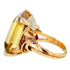 Spektakulärer Vintage-Baguette-Cur-Ring mit Citrin und Rubinen aus 14-karätigem Massivgold, Größe 8