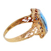 Vintage Chevron Cut London Topaz in 10K Solid Gold Ring Size 5